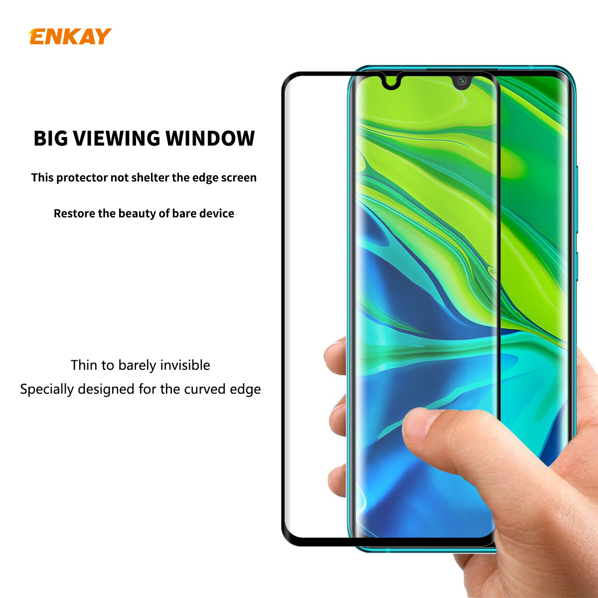 ENKAY 0.26mm 9H 3D Curved Full Glue Tempered Glass Full Screen Film Protector for Xiaomi Mi Note 10 Pro Note 10 Mi CC9 Pro ENKAY 0.26mm 9H 3D Curved Full Glue Tempered Glass Full Screen Film Protector for Xiaomi Mi Note 10 Pro Note 10 Mi CC9 Pro